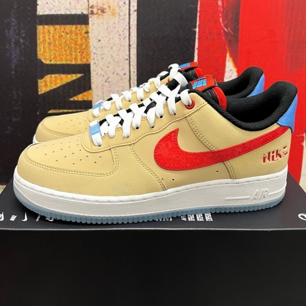 2022 Nike Air Force 1 Low '07 LV8 Satellite Sesame / Black / Red DQ7628 200
